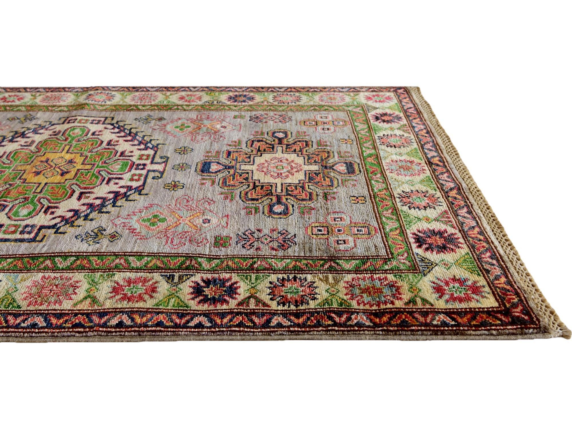 3' 8 x 4' 11 Hand Knotted Kazak Rug