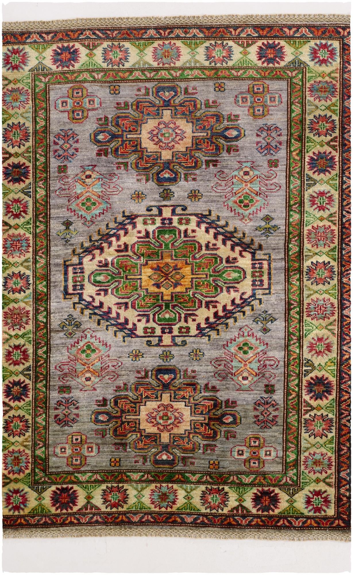 3' 8 x 4' 11 Hand Knotted Kazak Rug