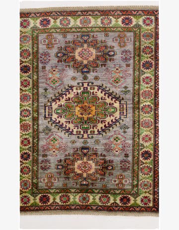 3' 8 x 4' 11 Hand Knotted Kazak Rug