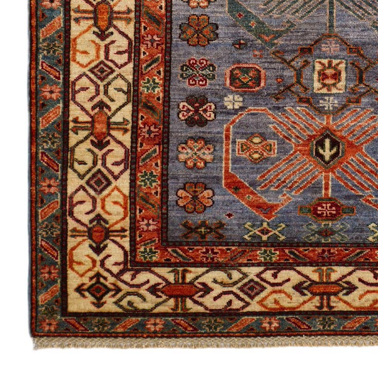 Detail image of 4' 2 x 5' 11 Hand Knotted Kazak Rug