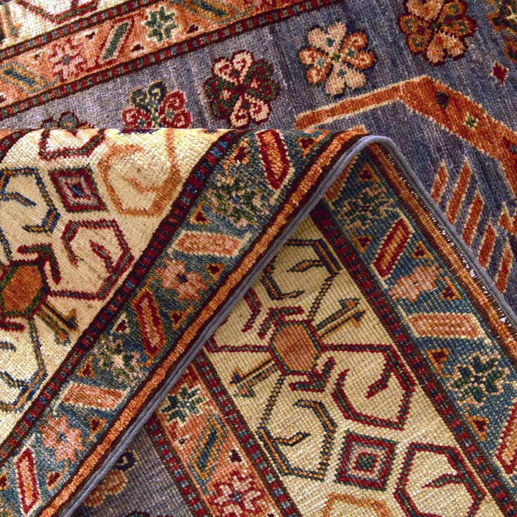 Detail image of 4' 2 x 5' 11 Hand Knotted Kazak Rug