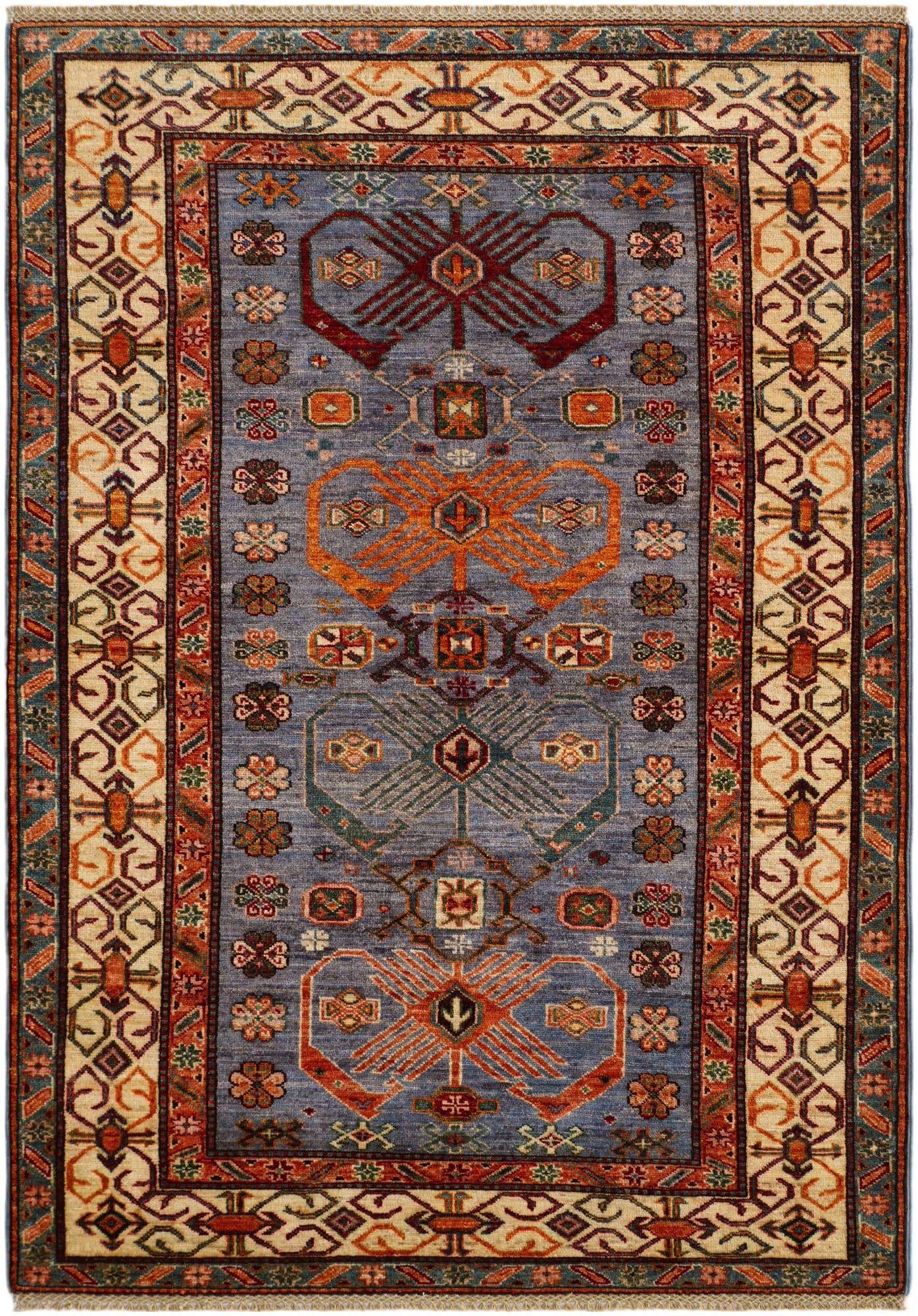 4' 2 x 5' 11 Hand Knotted Kazak Rug