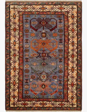 4' 2 x 5' 11 Hand Knotted Kazak Rug