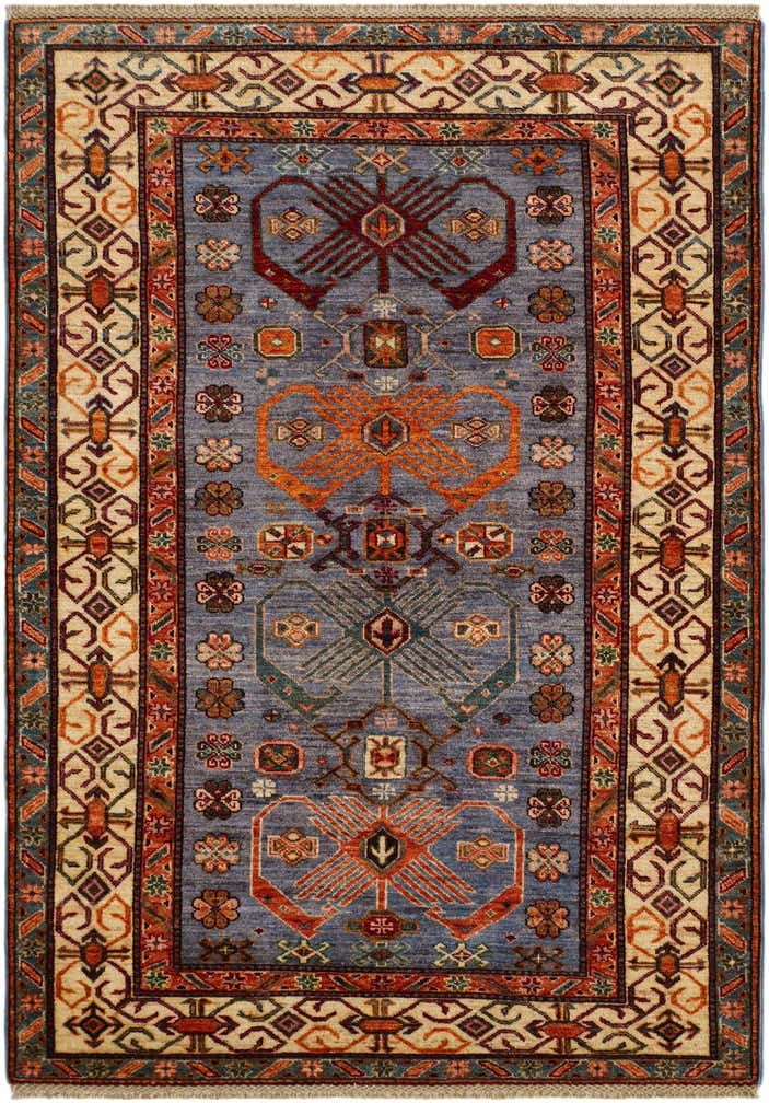 4' 2 x 5' 11 Hand Knotted Kazak Rug