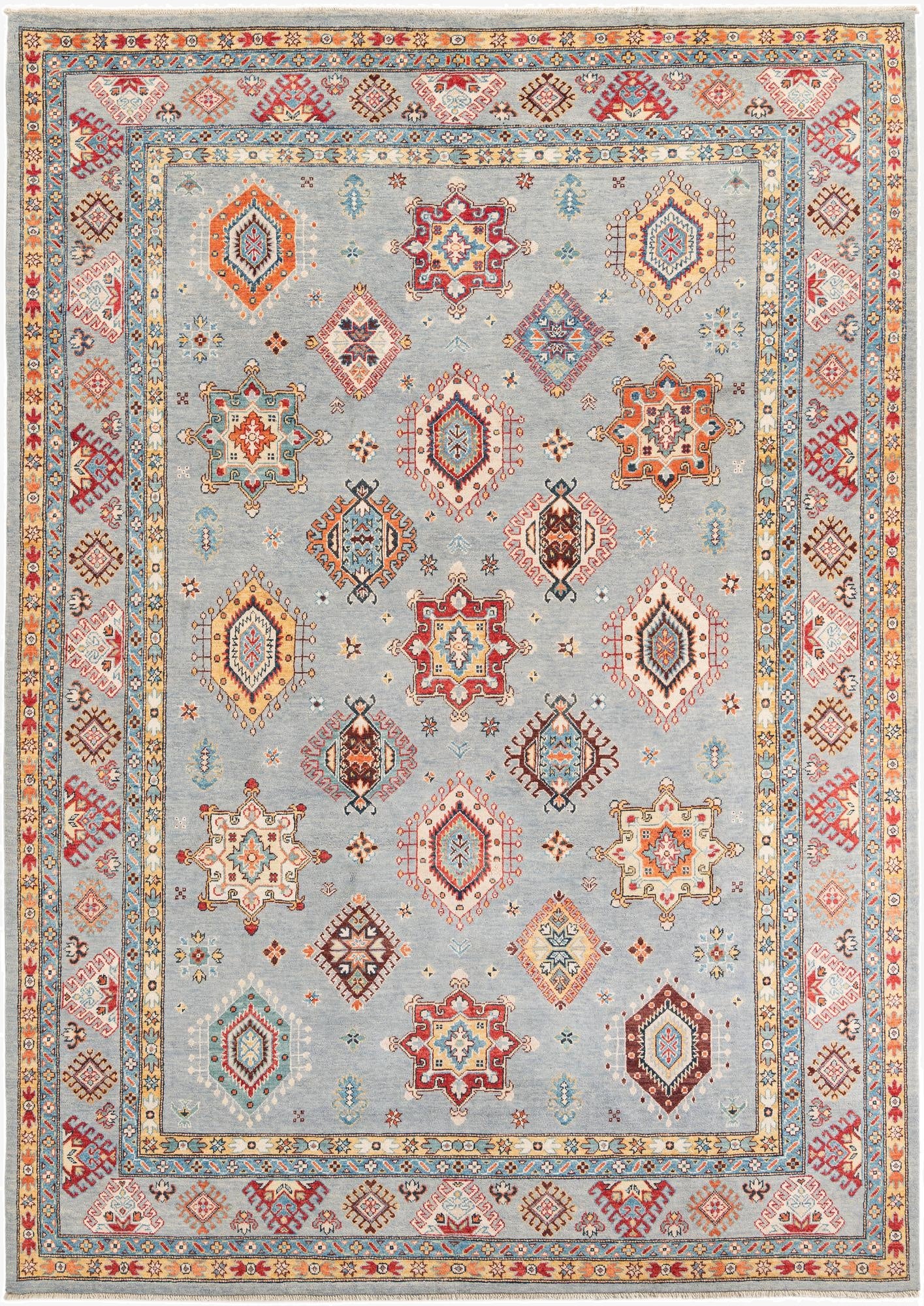 8' x 11' 5 Hand Knotted Kazak Rug