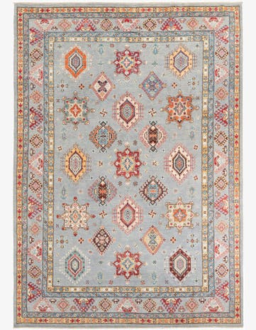 8' x 11' 5 Hand Knotted Kazak Rug