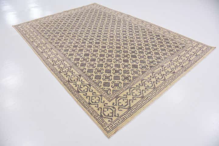 6' 7 x 9' 7 Hand Knotted Khotan Ziegler Rug