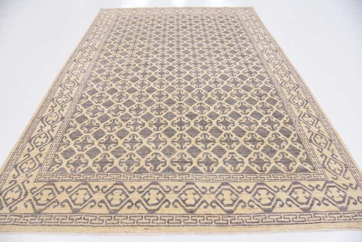 6' 7 x 9' 7 Hand Knotted Khotan Ziegler Rug