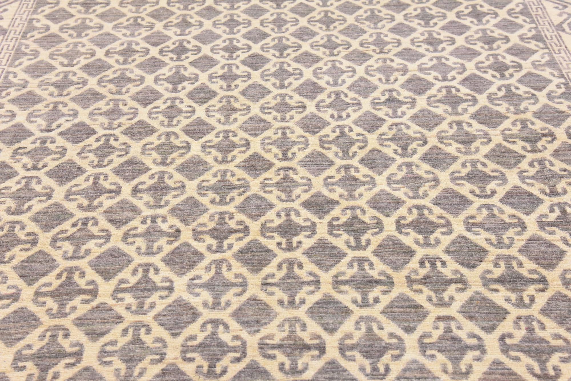 6' 7 x 9' 7 Hand Knotted Khotan Ziegler Rug
