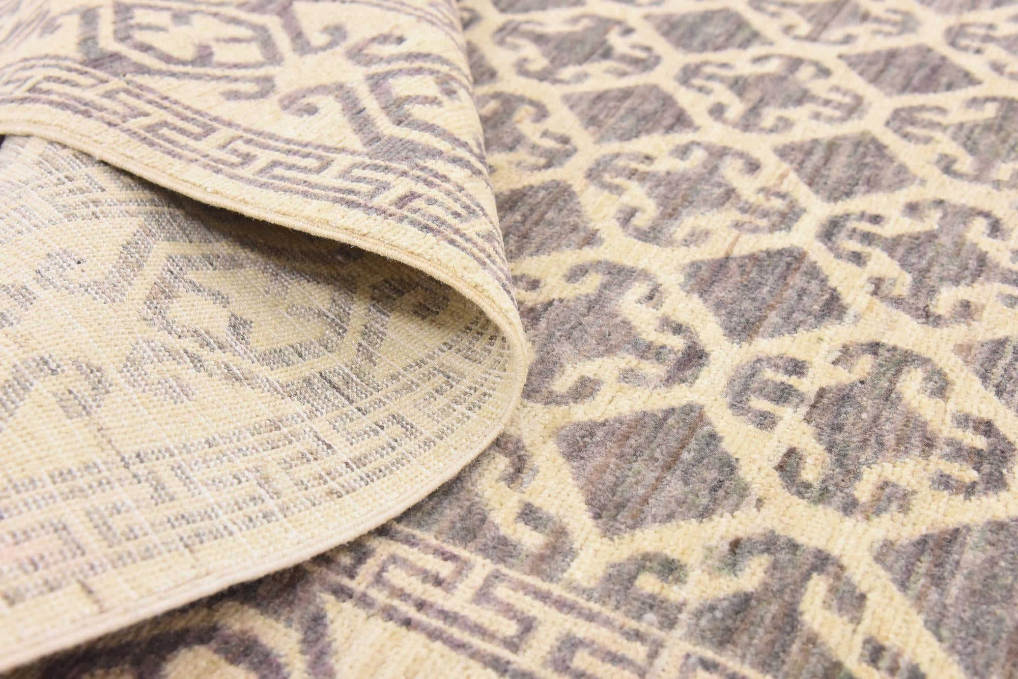 6' 7 x 9' 7 Hand Knotted Khotan Ziegler Rug