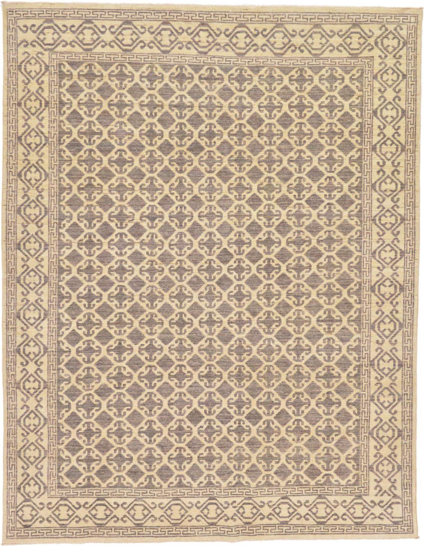 6' 7 x 9' 7 Hand Knotted Khotan Ziegler Rug