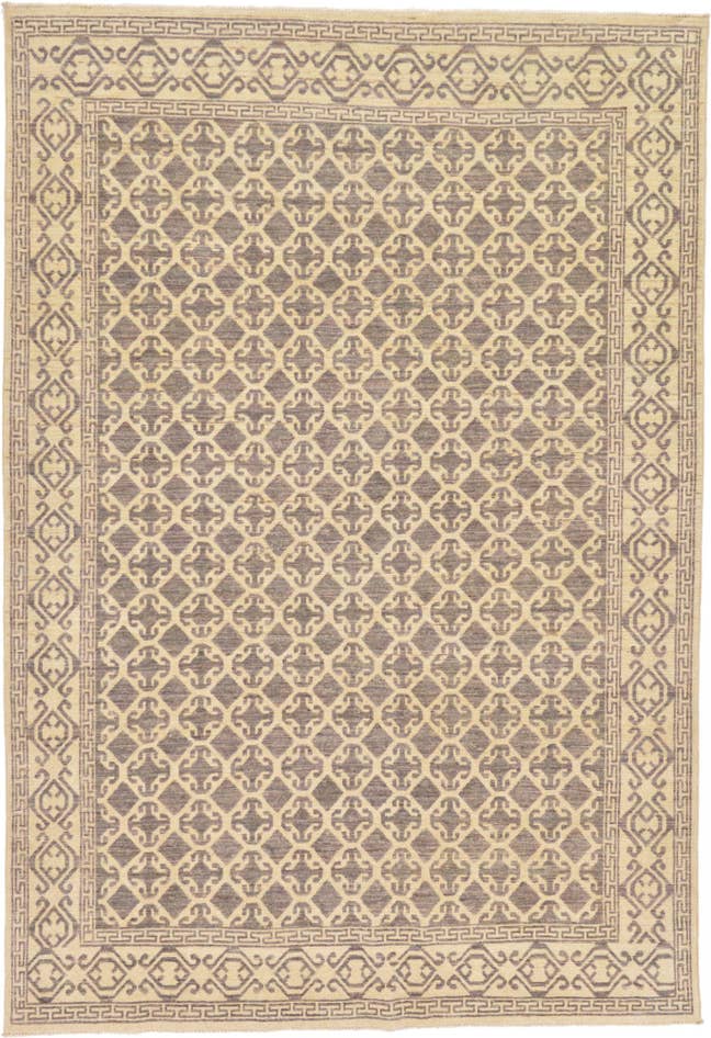 Detail image of 6' 7 x 9' 7 Hand Knotted Khotan Ziegler Rug
