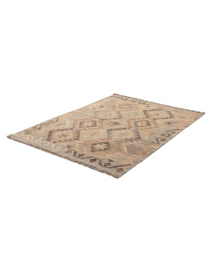 3' 5 x 4' 9 Hand Woven Kilim Maymana Wool Rug