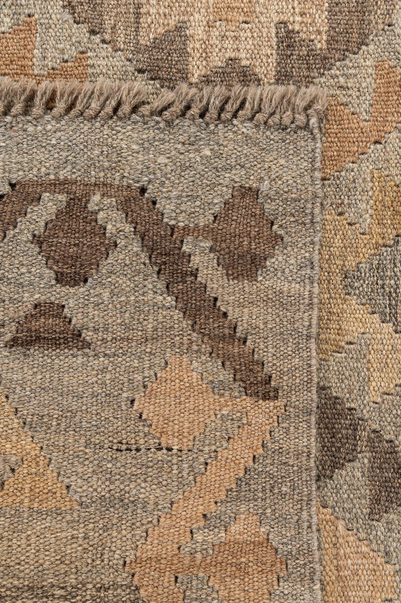 3' 5 x 4' 9 Hand Woven Kilim Maymana Wool Rug