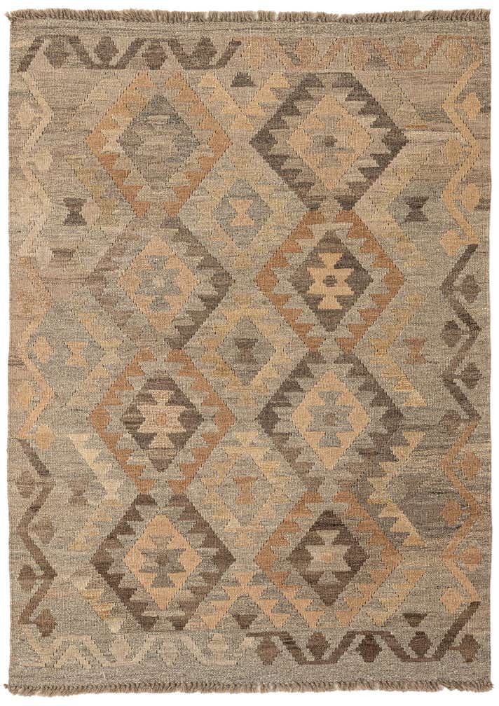 3' 5 x 4' 9 Hand Woven Kilim Maymana Wool Rug