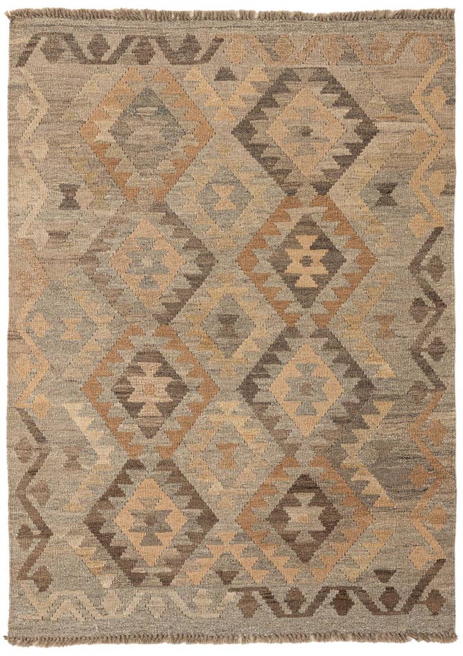 Detail image of 3' 5 x 4' 9 Hand Woven Kilim Maymana Wool Rug