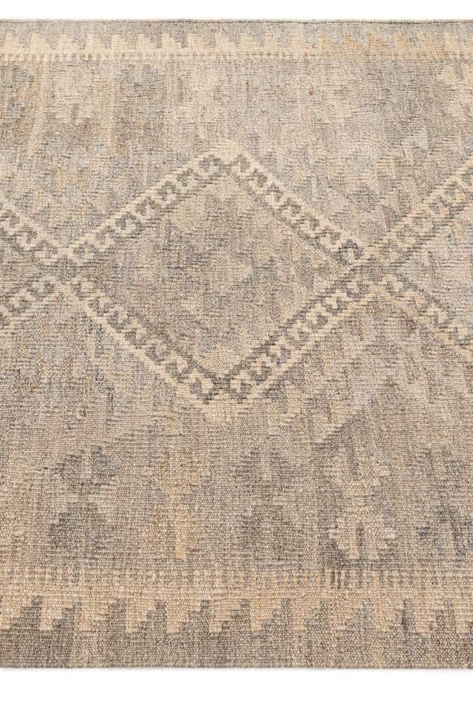 3' 4 x 4' 11 Hand Woven Kilim Maymana Wool Rug