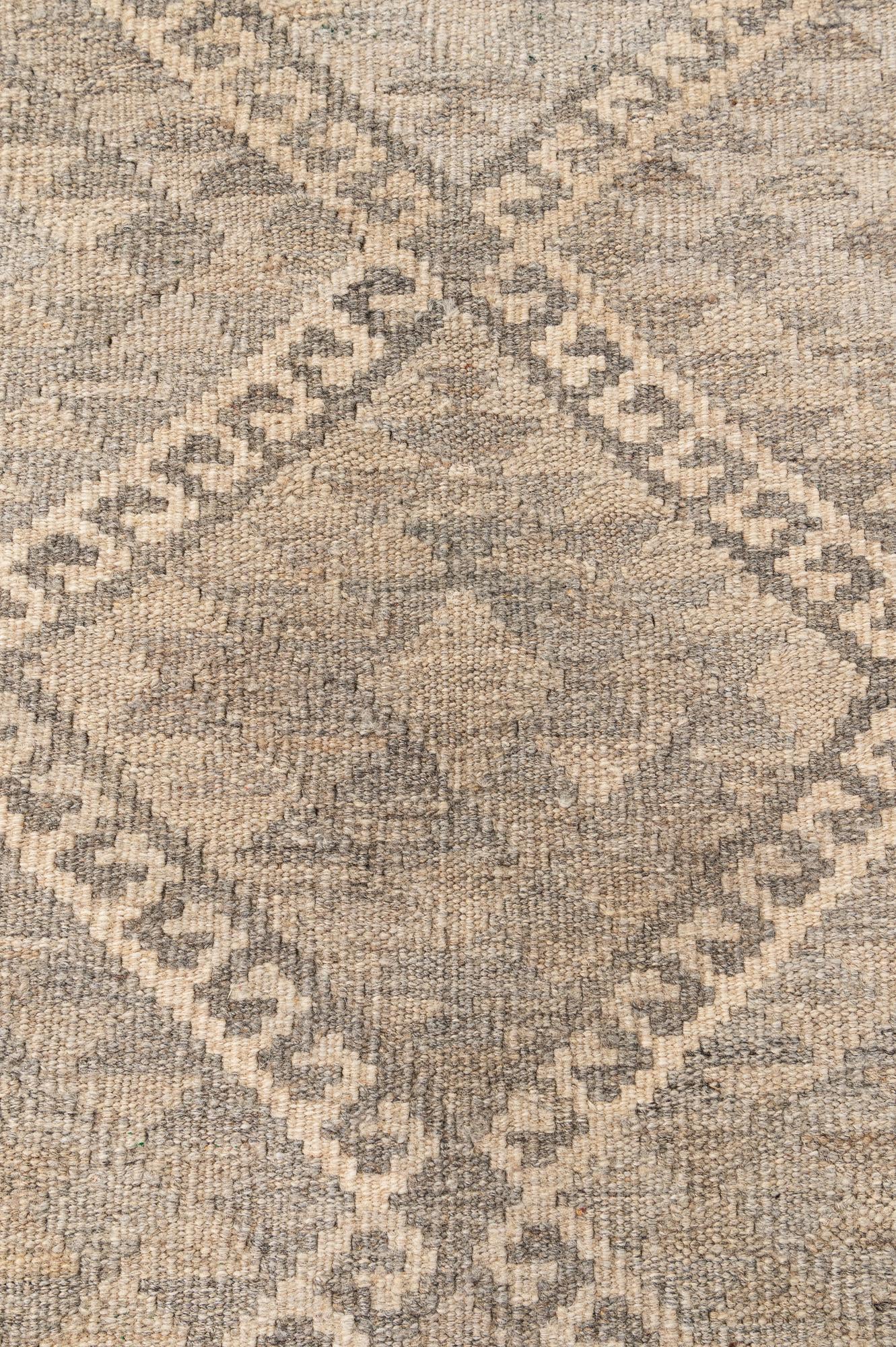3' 4 x 4' 11 Hand Woven Kilim Maymana Wool Rug