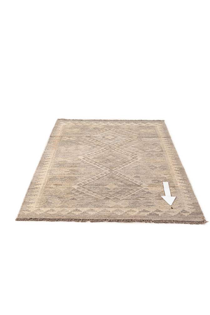 3' 4 x 4' 11 Hand Woven Kilim Maymana Wool Rug