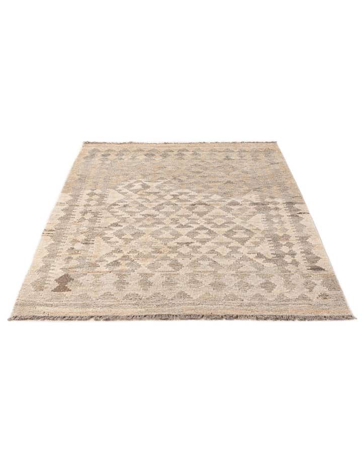 3' 4 x 5' Hand Woven Kilim Maymana Wool Rug