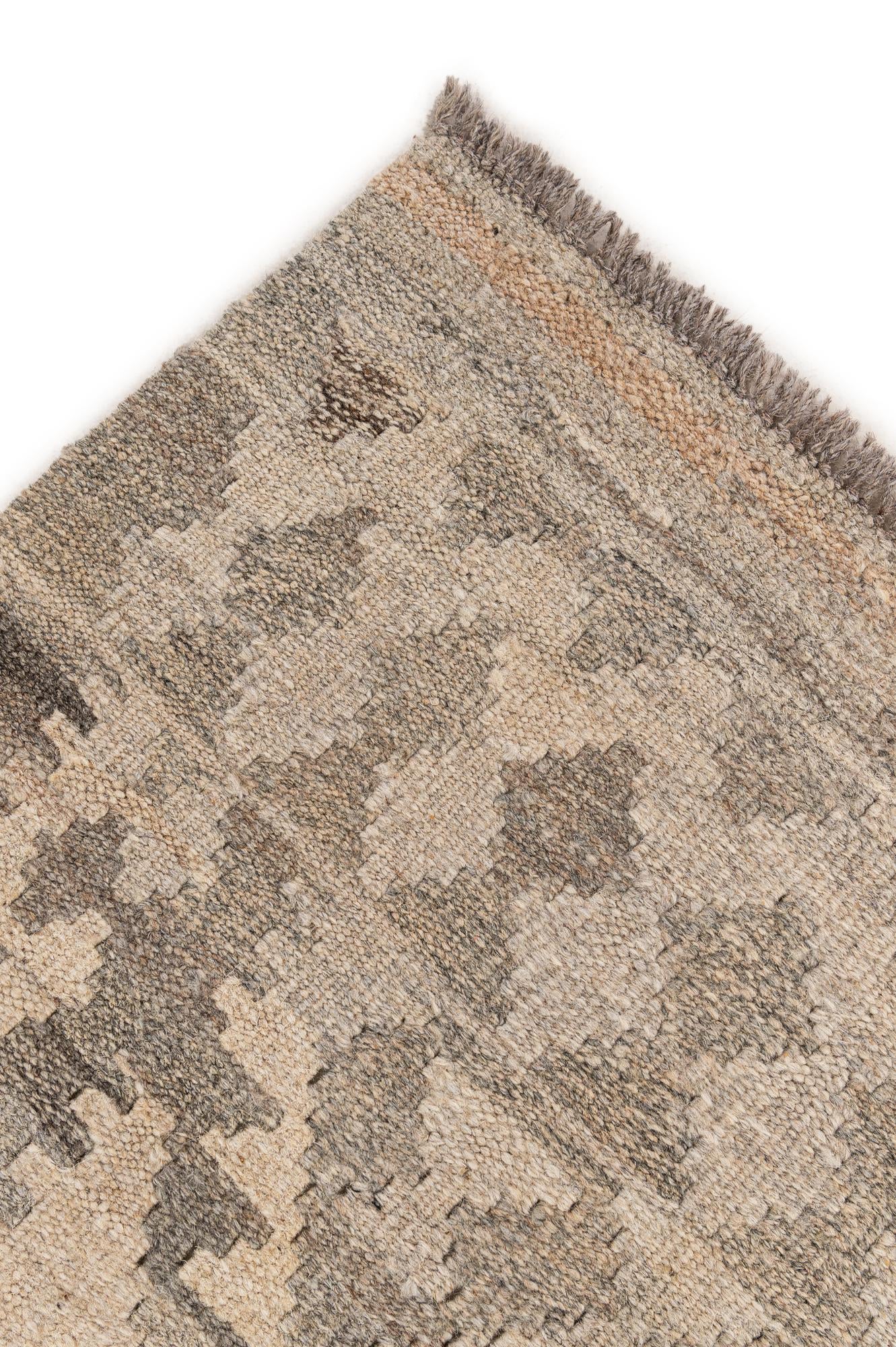 3' 4 x 5' Hand Woven Kilim Maymana Wool Rug