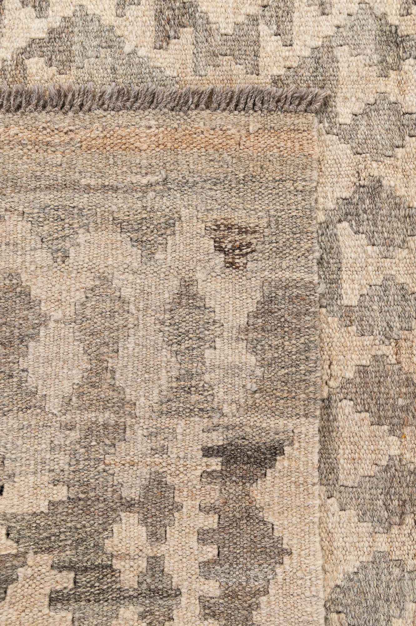 3' 4 x 5' Hand Woven Kilim Maymana Wool Rug