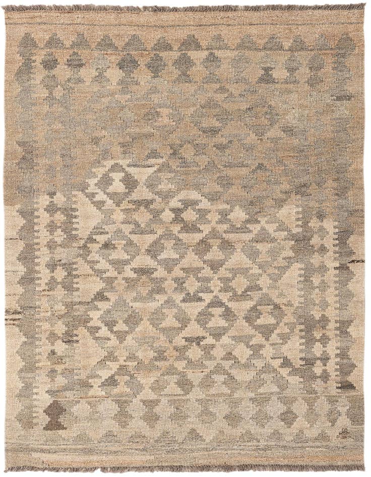 Detail image of 3' 4 x 5' Hand Woven Kilim Maymana Wool Rug