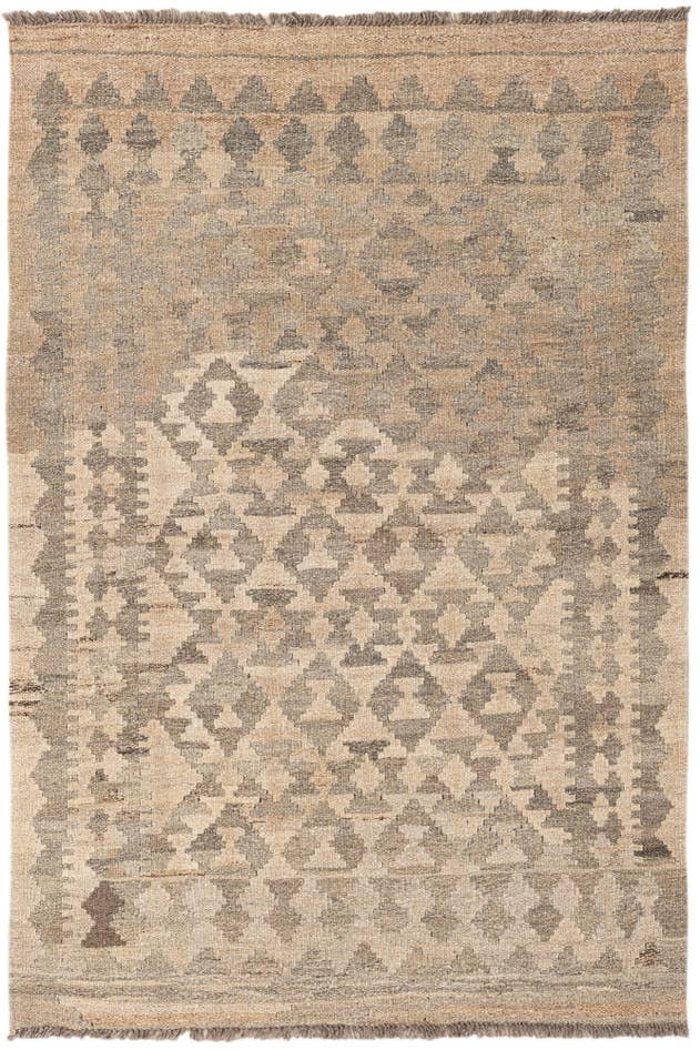 Detail image of 3' 4 x 5' Hand Woven Kilim Maymana Wool Rug