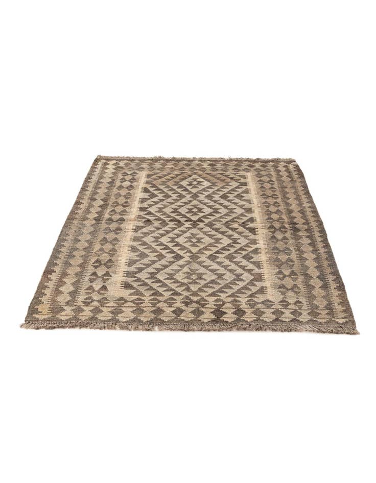 Detail image of 3' 5 x 4' 10 Hand Woven Kilim Maymana Wool Rug