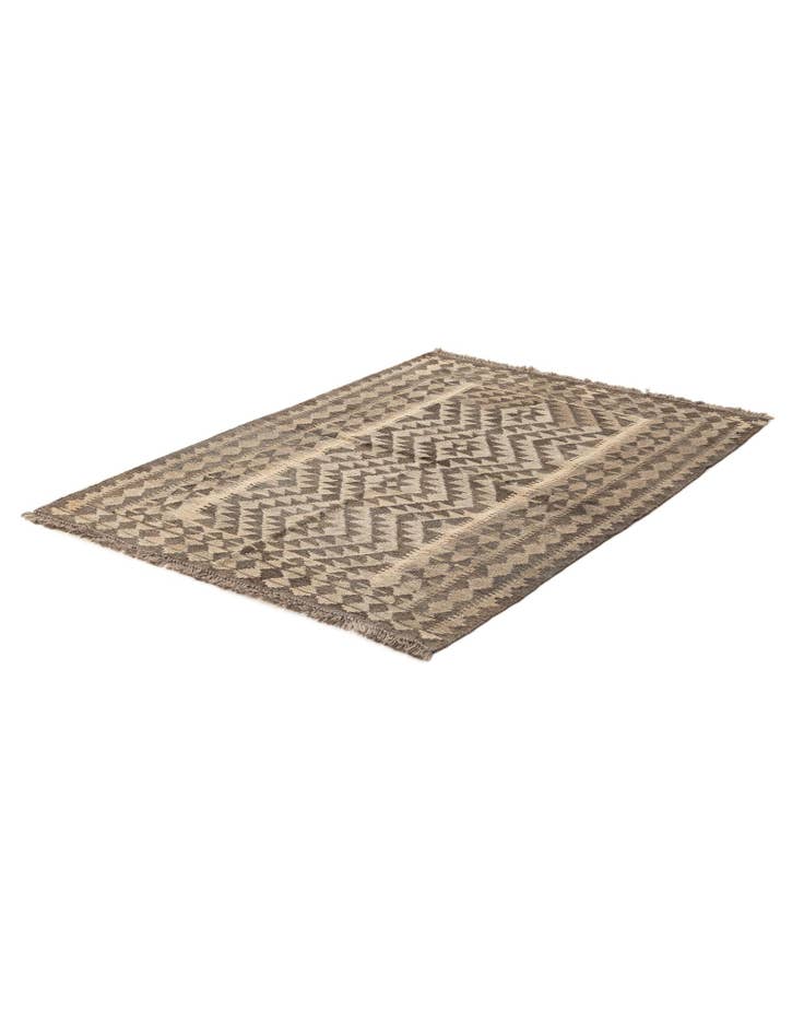 Detail image of 3' 5 x 4' 10 Hand Woven Kilim Maymana Wool Rug