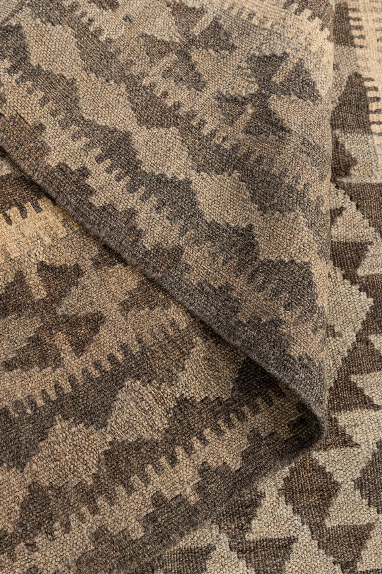 3' 5 x 4' 10 Hand Woven Kilim Maymana Wool Rug