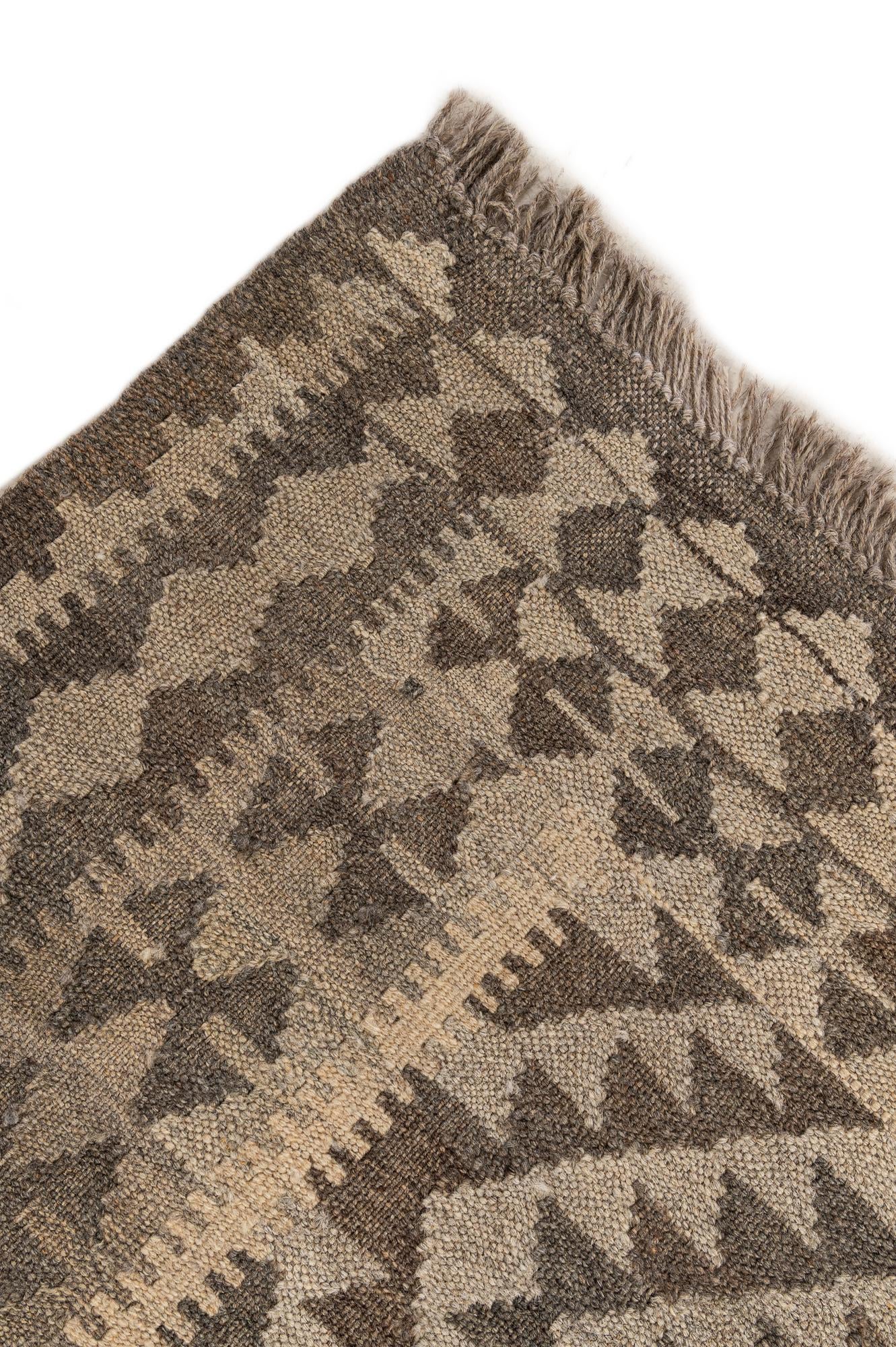3' 5 x 4' 10 Hand Woven Kilim Maymana Wool Rug