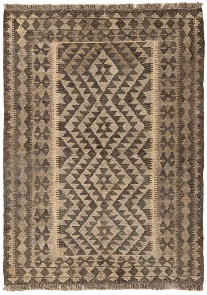 3' 5 x 4' 10 Hand Woven Kilim Maymana Wool Rug