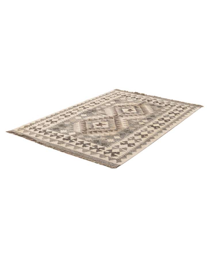 3' 4 x 5' Hand Woven Kilim Maymana Wool Rug