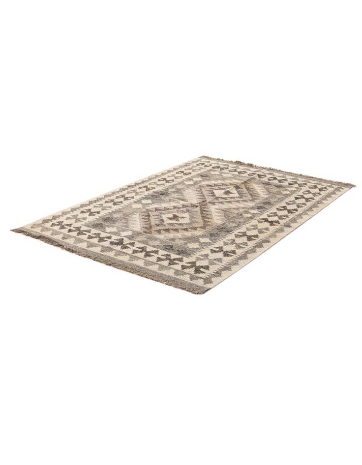 Detail image of 3' 4 x 5' Hand Woven Kilim Maymana Wool Rug