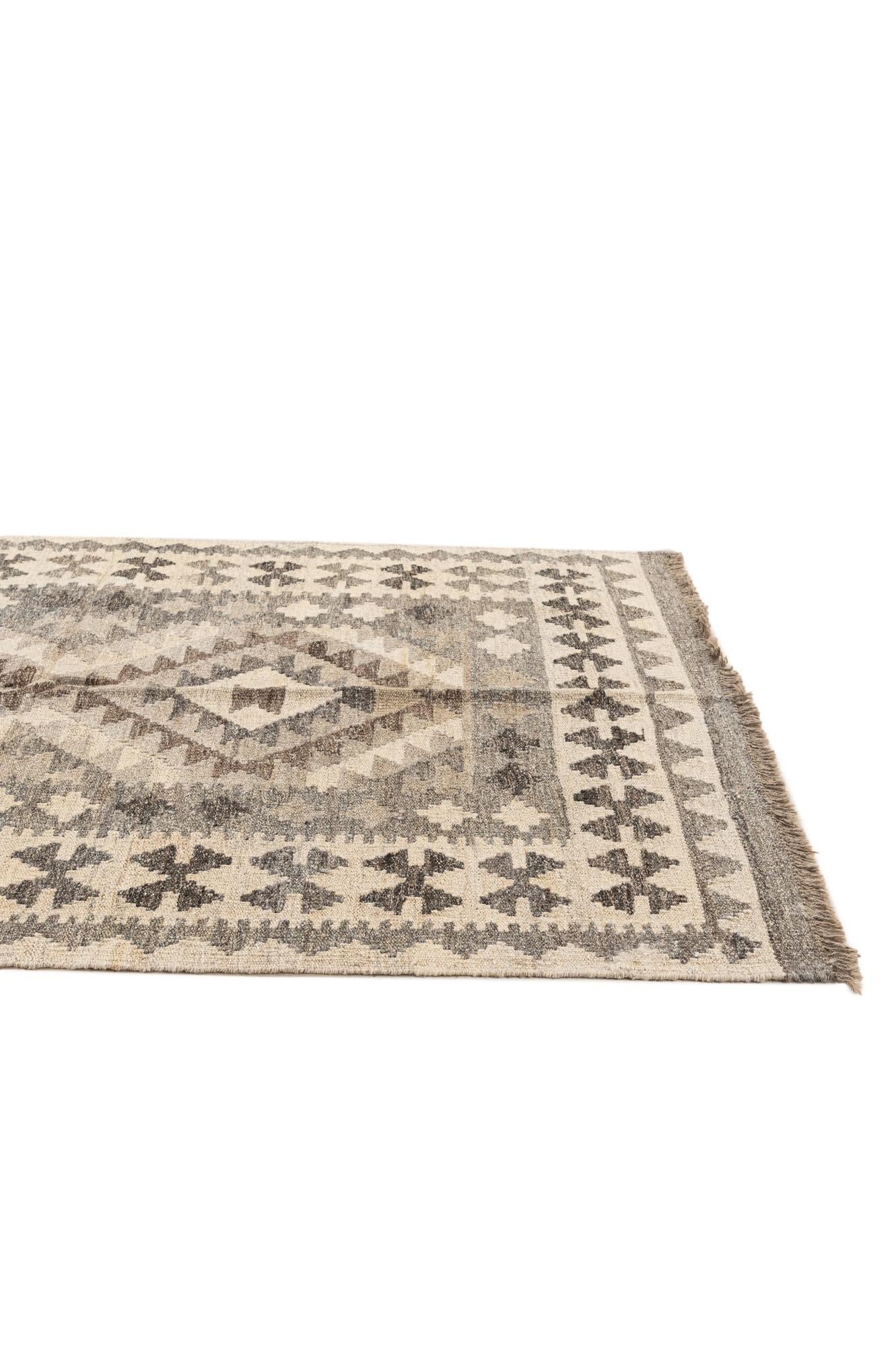 3' 4 x 5' Hand Woven Kilim Maymana Wool Rug