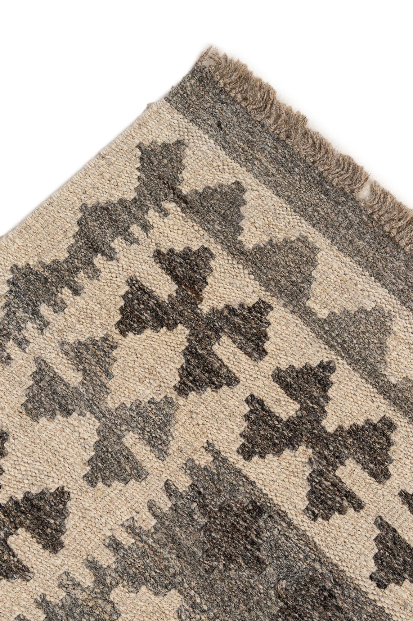 3' 4 x 5' Hand Woven Kilim Maymana Wool Rug