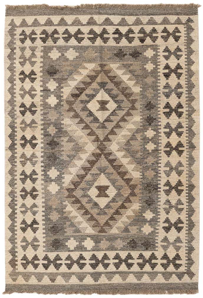 3' 4 x 5' Hand Woven Kilim Maymana Wool Rug