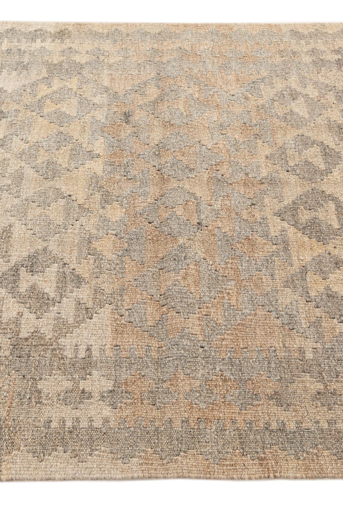 3' 3 x 4' 11 Hand Woven Kilim Maymana Wool Rug