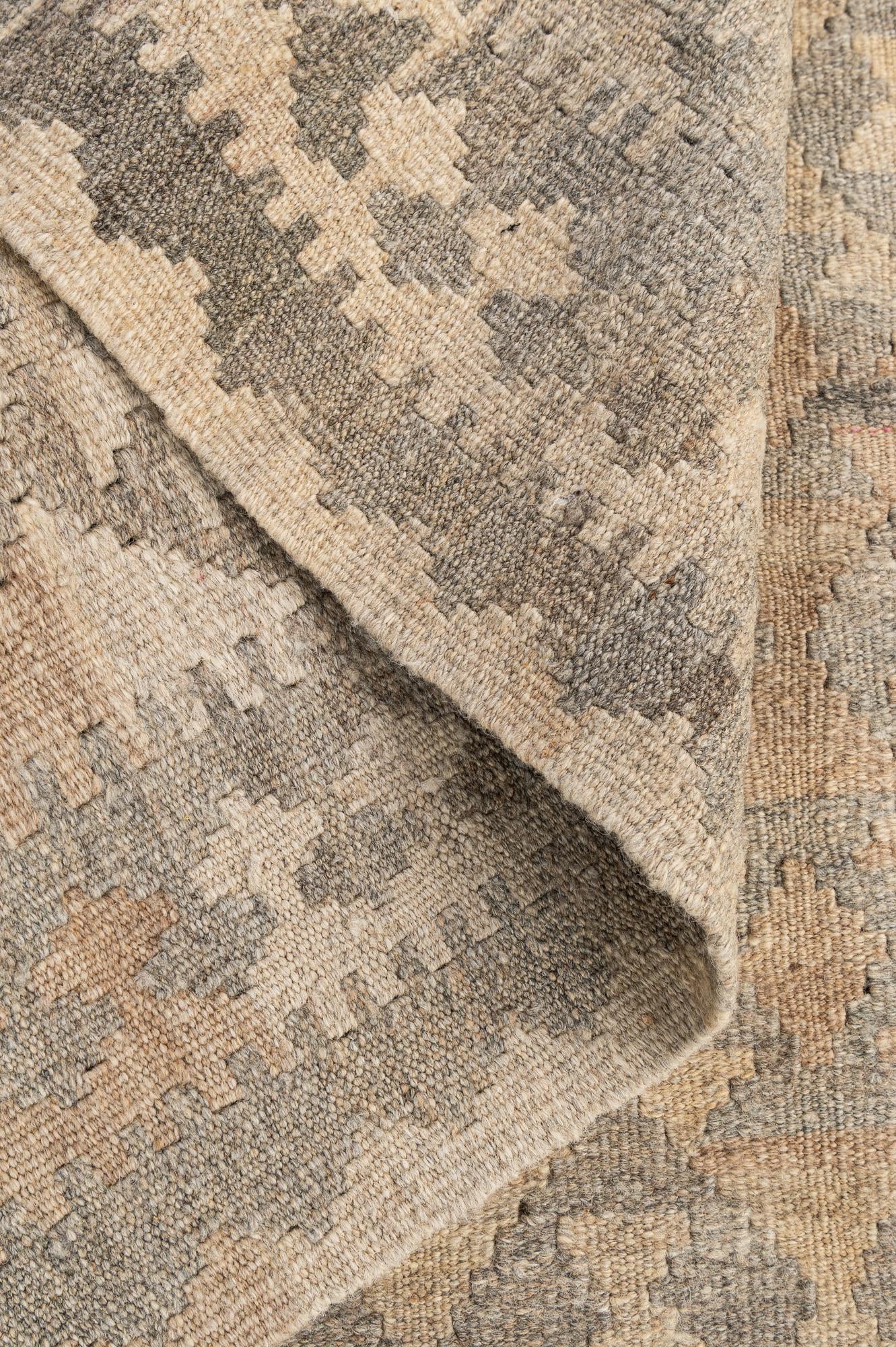 3' 3 x 4' 11 Hand Woven Kilim Maymana Wool Rug