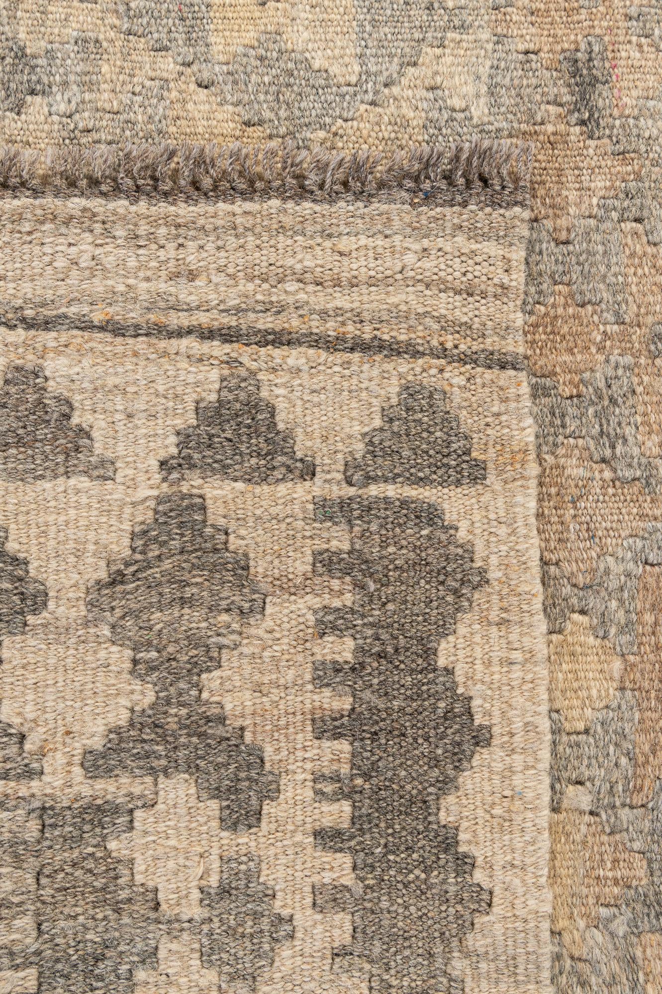 3' 3 x 4' 11 Hand Woven Kilim Maymana Wool Rug