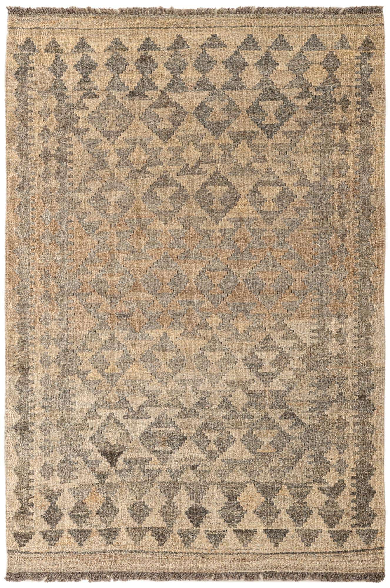 3' 3 x 4' 11 Hand Woven Kilim Maymana Wool Rug
