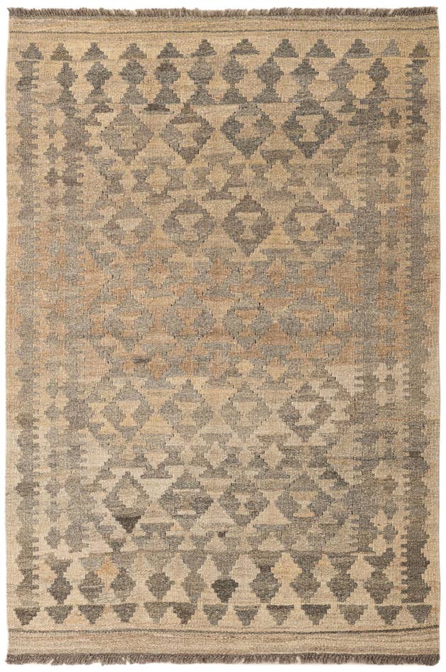 Detail image of 3' 3 x 4' 11 Hand Woven Kilim Maymana Wool Rug