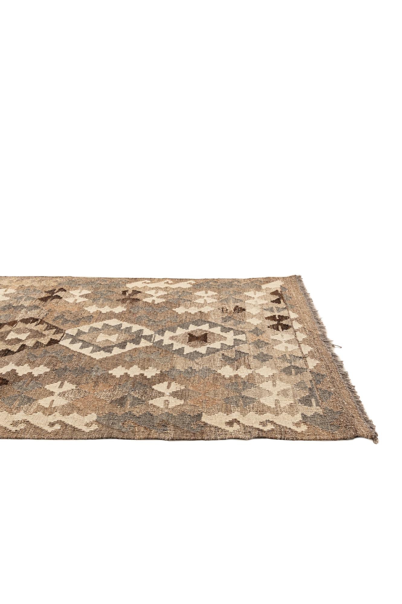 3' 5 x 5' Hand Woven Kilim Maymana Wool Rug