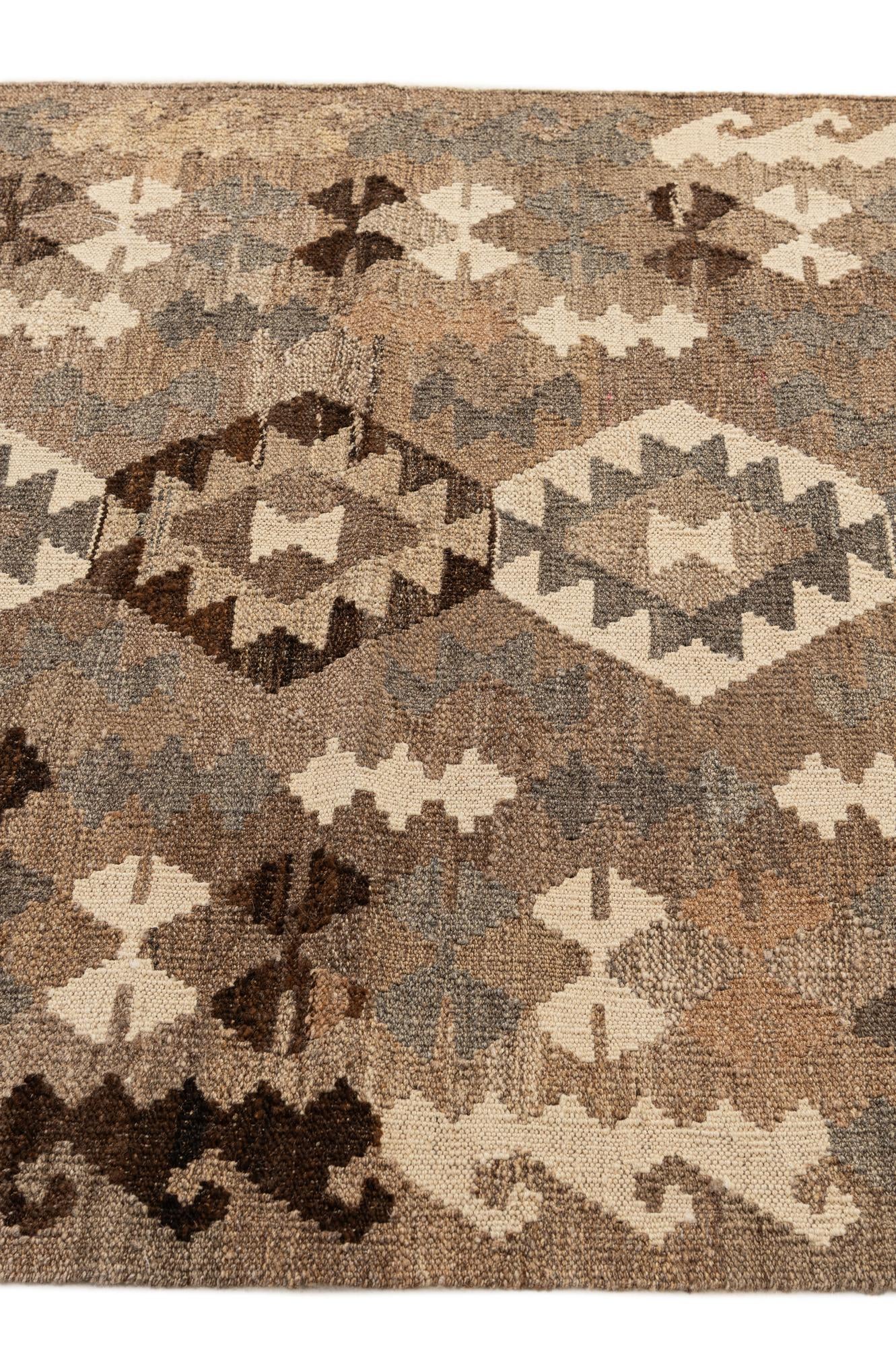 3' 5 x 5' Hand Woven Kilim Maymana Wool Rug
