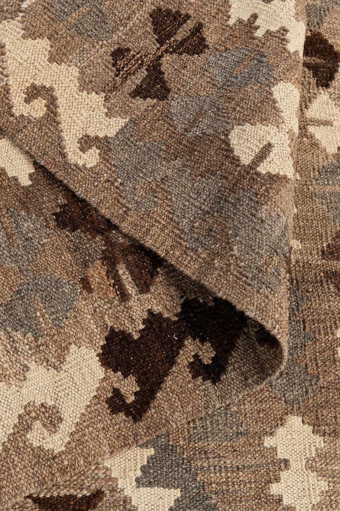 3' 5 x 5' Hand Woven Kilim Maymana Wool Rug