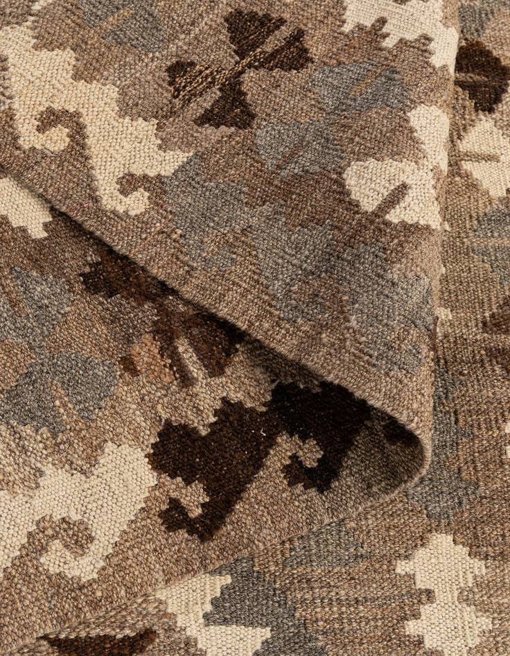 Detail image of 3' 5 x 5'  Hand Woven Kilim Maymana Wool Rug