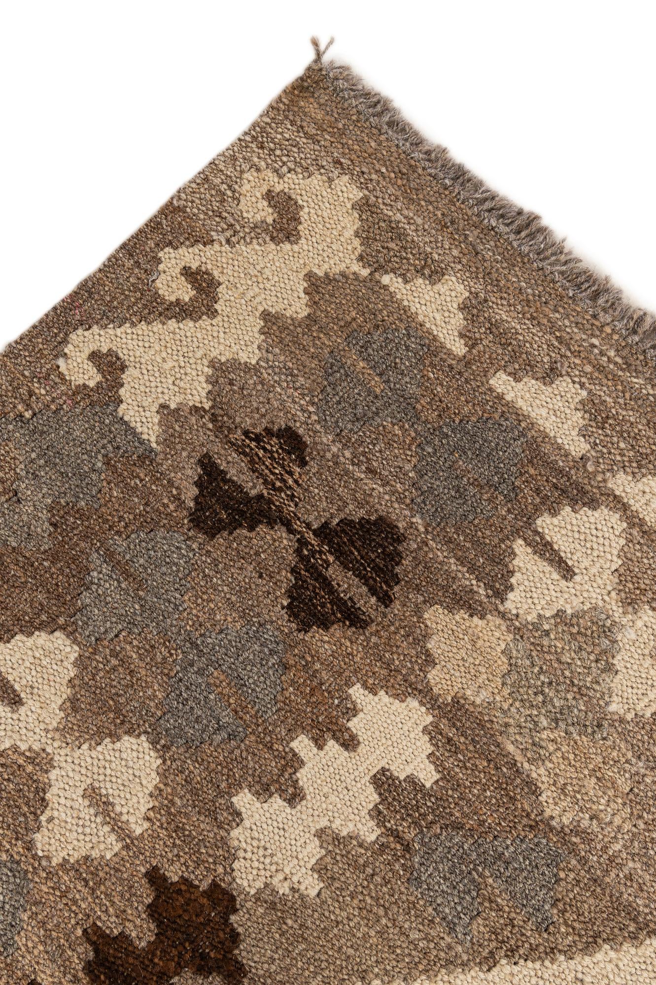 3' 5 x 5' Hand Woven Kilim Maymana Wool Rug