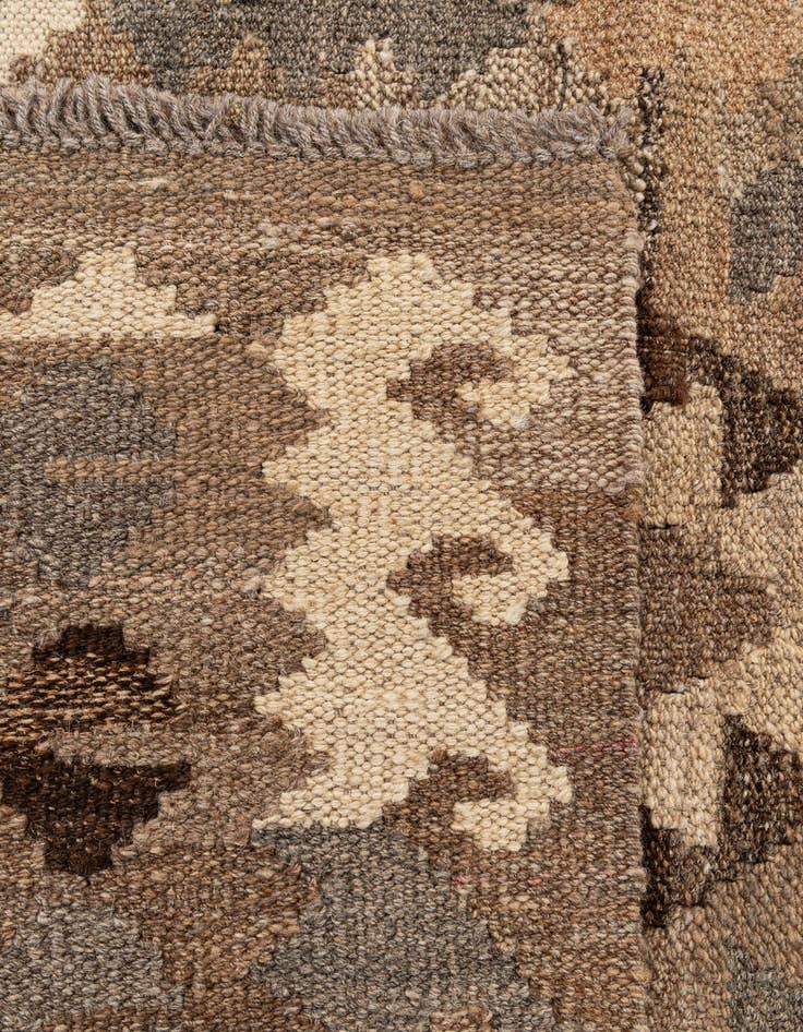 Detail image of 3' 5 x 5'  Hand Woven Kilim Maymana Wool Rug