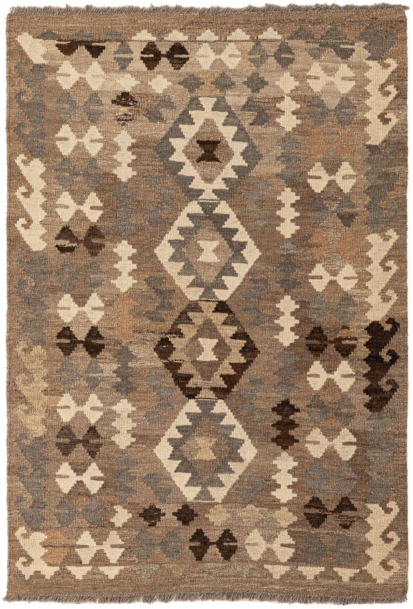 3' 5 x 5' Hand Woven Kilim Maymana Wool Rug